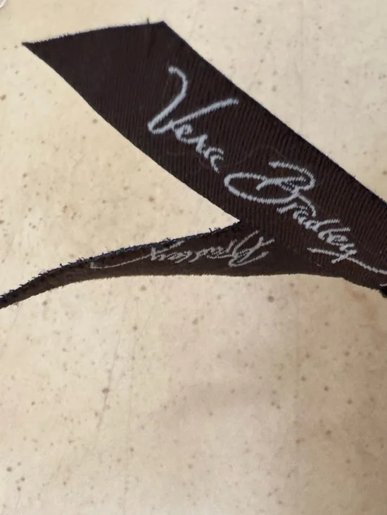 Vera Bradley Retired Pattern Java Brown & Turquoise Quilted Cosmetic Pouch EUC - Picture 4 of 5